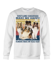 Shetland Sheepdog Make Me Happy Crewneck Sweatshirt tile