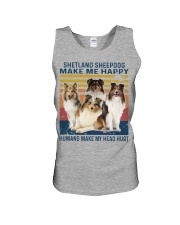 Shetland Sheepdog Make Me Happy Unisex Tank tile
