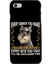 Miniature Schnauzer Watching Phone Case tile