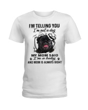 Black Pug A Baby Ladies T-Shirt tile