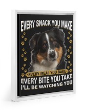 Australian Shepherd 1 Watching Floating Framed Canvas Prints White tile