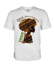 Girl Black Juneteenth since 1865 shirt V-Neck T-Shirt thumbnail