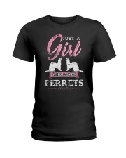 JUST A GIRL WHO LOVES FERRETS Ladies T-Shirt thumbnail