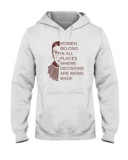 WOMEN BELONG IN ALL PLACES WHERE DECISIONS Hooded Sweatshirt thumbnail