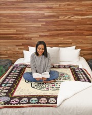 I AM THE STORM GIRL- SKULL BLANKET Large Sherpa Fleece Blanket - 60" x 80" aos-sherpa-fleece-blanket-60x80-lifestyle-front-08
