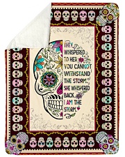 I AM THE STORM GIRL- SKULL BLANKET Large Sherpa Fleece Blanket - 60" x 80" front