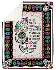 I AM THE STORM- SKULL BLANKET Large Sherpa Fleece Blanket - 60" x 80" front