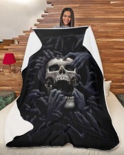 DARK SKULL BLANKET Large Sherpa Fleece Blanket - 60" x 80" aos-sherpa-fleece-blanket-60x80-lifestyle-front-11