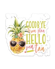 Teacher Hello Suntan Sticker - Single (Vertical) front