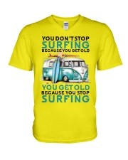 You Don't Stop Surfing When You Get Old V-Neck T-Shirt tile