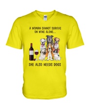 Dogs And Wine V-Neck T-Shirt thumbnail