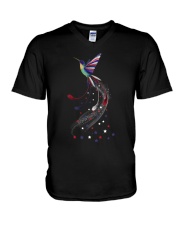 Hummingbird Us Flag V-Neck T-Shirt thumbnail