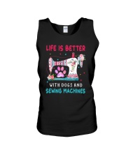 Life Is Better With Dogs And Sew Machines Unisex Tank thumbnail
