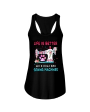 Life Is Better With Dogs And Sew Machines Ladies Flowy Tank thumbnail
