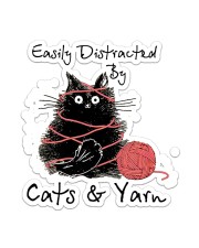 Easily Distracted By Cats And Yarn Sticker - Single (Vertical) front