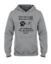 A Girl Loves Dragonflies And Dogs Hooded Sweatshirt thumbnail