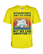 Accountants Can't Fix Stupid V-Neck T-Shirt tile