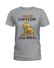 I Run On Caffein And Horses Ladies T-Shirt thumbnail