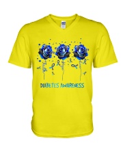 Diabetes Rose Diabetes Awareness V-Neck T-Shirt tile