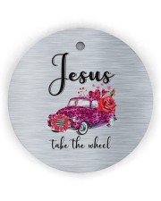 Jesus Take The Wheel Circle Ornament (Wood tile