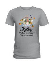 Knitting Make Me Happy Ladies T-Shirt thumbnail