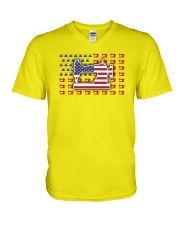 Sew Machine Us Flag V-Neck T-Shirt thumbnail