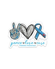Peace Love Diabetes Sticker - Single (Horizontal) front