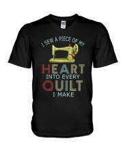 Quilting In My Heart V-Neck T-Shirt thumbnail