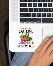 I Run On Caffeine Crochet Sticker - Single (Vertical) aos-sticker-single-vertical-lifestyle-front-11