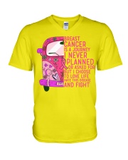 Breast Cancer Is A Journey V-Neck T-Shirt tile