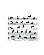 Bunny Music Sticker Sticker - Single (Horizontal) front
