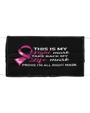 Breast Cancer Fight Cloth face mask front
