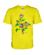 Sharks And Sunflower V-Neck T-Shirt thumbnail