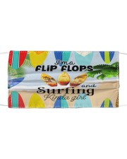 Surfing flip Flops Girl NTV Cloth face mask front