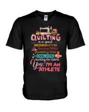 Quilting Is A Sport V-Neck T-Shirt thumbnail