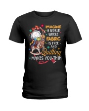 Quilting Makes You Thin Ladies T-Shirt tile