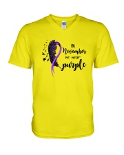 In November We Wear Purple V-Neck T-Shirt thumbnail