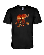 Autumn Elephant V-Neck T-Shirt thumbnail