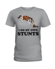 Horse I Do My Own Stunt Ladies T-Shirt tile
