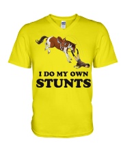 Horse I Do My Own Stunt V-Neck T-Shirt tile