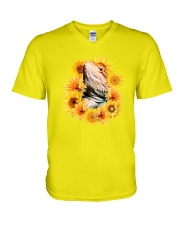 Bearded Dragon And Sunflowers V-Neck T-Shirt thumbnail