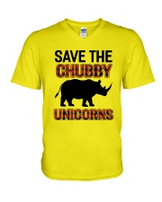 Save The Chubby Unicorn V-Neck T-Shirt thumbnail