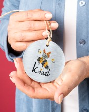 Bee Kind Circle ornament - single (porcelain) aos-circle-ornament-single-porcelain-lifestyles-01