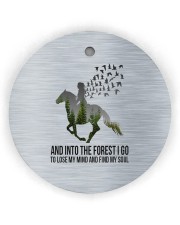 Horse Into The Forest I Go Circle Ornament (Wood tile