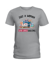 Just A Woman Who Loves Quilting Ladies T-Shirt thumbnail