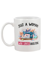 Just A Woman Who Loves Quilting Mug back