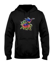 hummingbirds And Roses Hooded Sweatshirt thumbnail