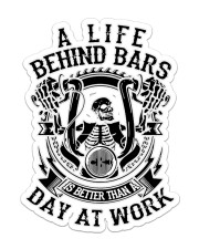 Biker Life Behind Bar Sticker - Single (Vertical) front