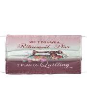 Quilting Retire Plan Cloth face mask front