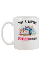 Just A Woman Who Loves Quilting Mug back